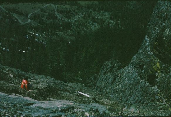 <b>Mike on the decent after reaching the summit of Pilot Rock</b>